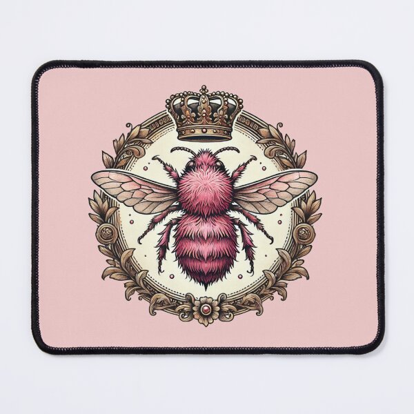 Item preview, Queen Bee - Vintage Tattoo Style Bee and Floral Art Print designed and sold by Negative Vibes Only.