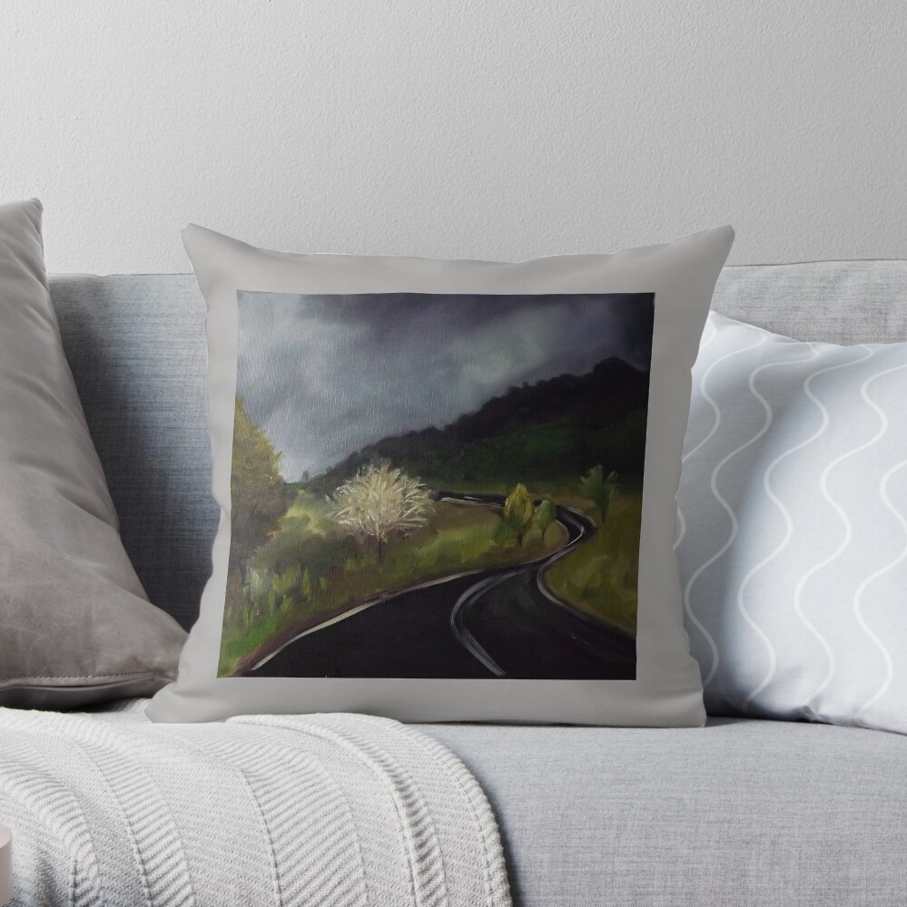 Moody Road Throw Pillow