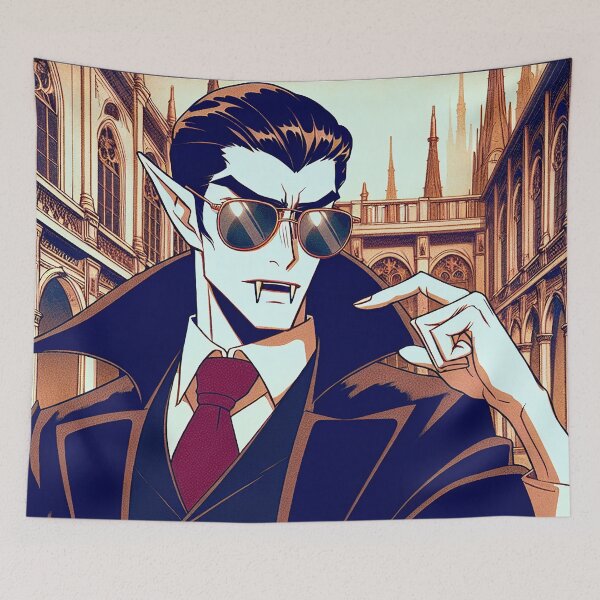 Item preview, Retro 80s Anime Vampire Detective designed and sold by CriaCreative.