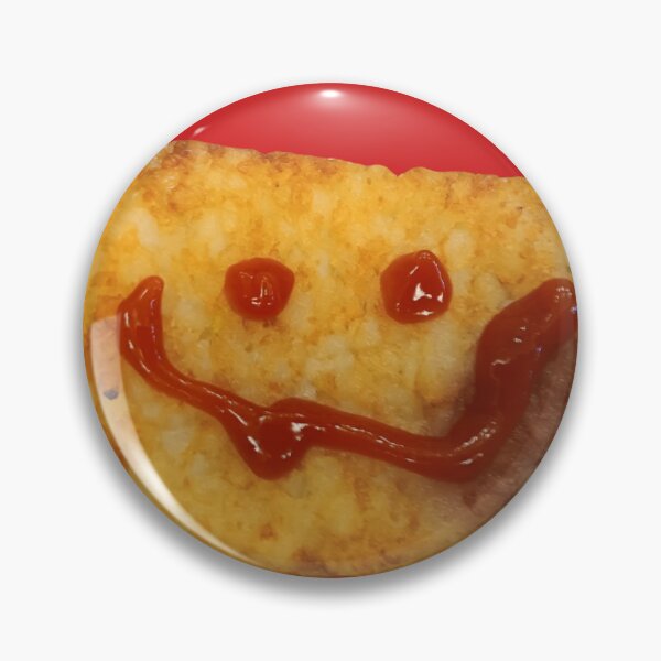 Item preview, Ketchup Smile Hash Brown – A Quirky Breakfast Icon designed and sold by Matt's Artificial Nature.