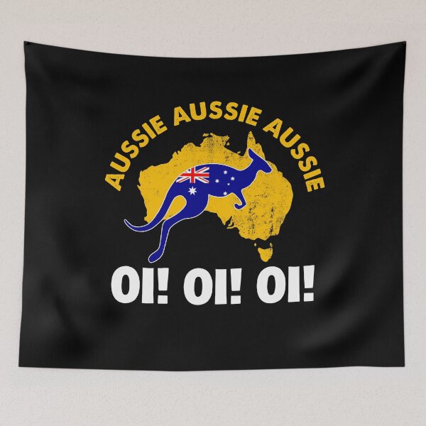 Item preview, Australia Kangaroo Flag Aussie Aussie Aussie Oi! Oi! Oi! designed and sold by NUMAcreations.