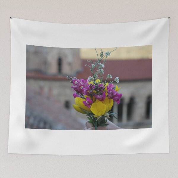 Item preview, bouquet of wildflowers against st sofia church in Ohrid, Macedonia designed and sold by distracted.