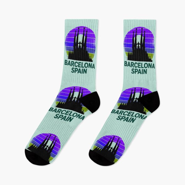 Item preview, Barcelona Spain Retro Sunset Design designed and sold by TheArtOfPat.