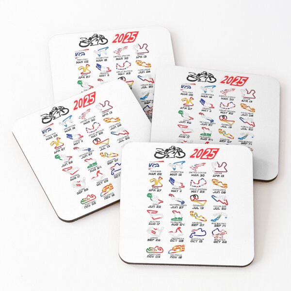 Item preview, Calendar season 2025 MotoGp circuits colors white designed and sold by ideasfinder.