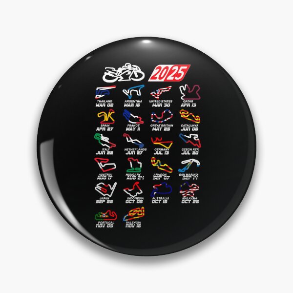 Item preview, Calendar season 2025 MotoGp circuits colors designed and sold by ideasfinder.