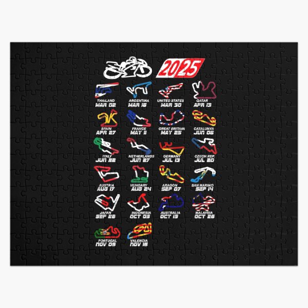 Item preview, Calendar season 2025 MotoGp circuits colors designed and sold by ideasfinder.