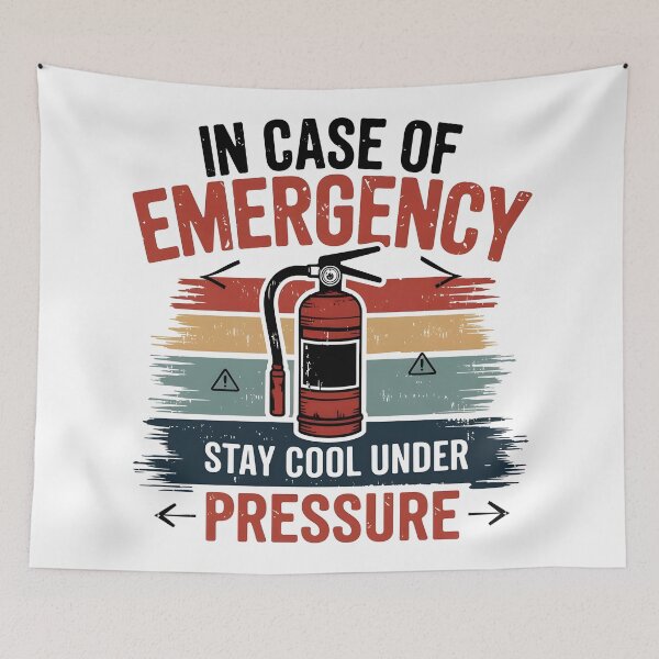 Item preview, In Case Of Emergency Stay Cool Under Pressure Fire Extinguisher Design designed and sold by GesparHouse.