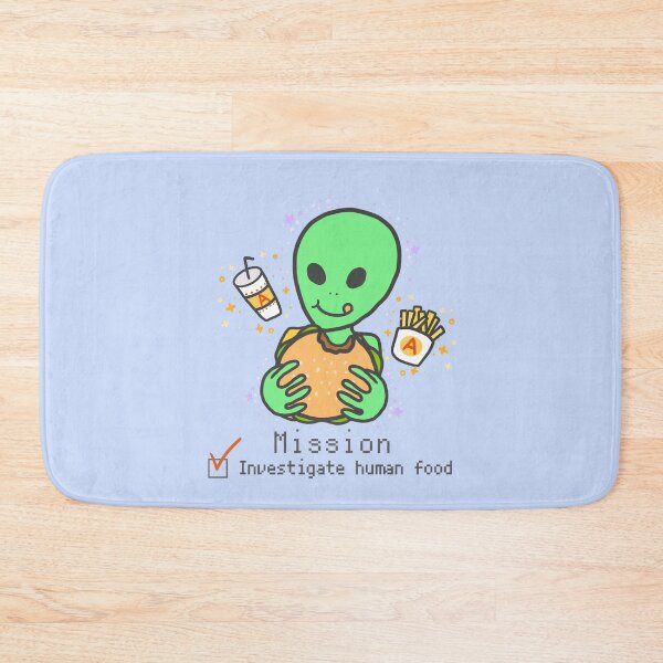 Item preview, Alien Try Human Food Burger UFO Kawaii ET Potato Anime Simple Little Grey designed and sold by Marinaaa010.
