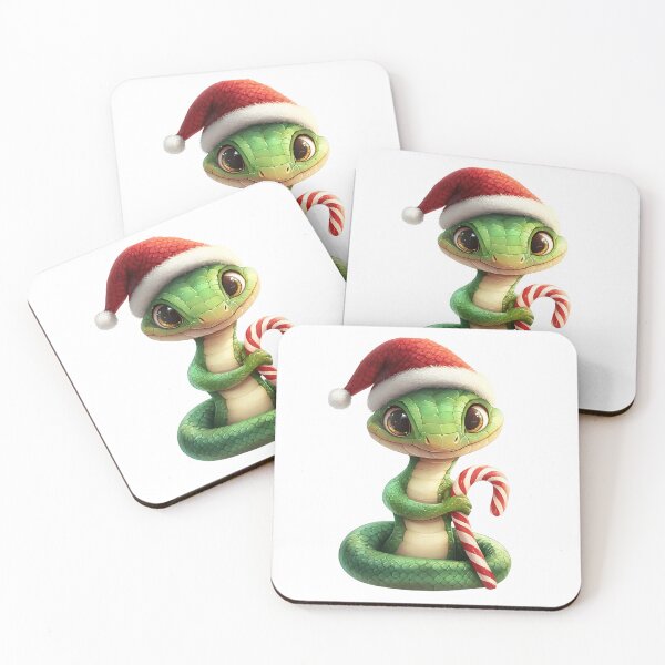 Item preview, T-shirt with a green snake wearing a sata hat, symbol of the new year, Christmas designed and sold by AlinaMalina24.