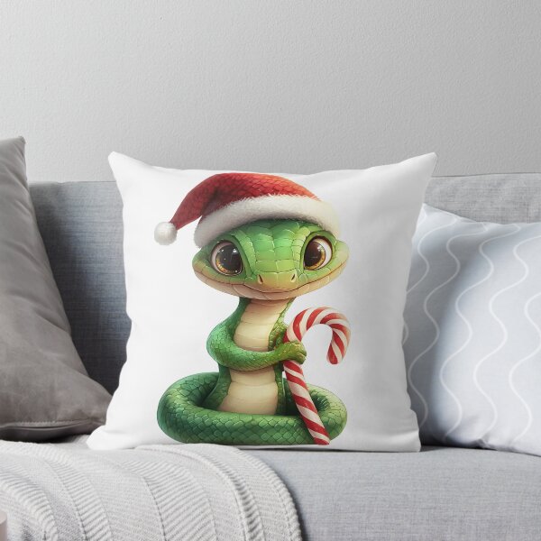 Item preview, T-shirt with a green snake wearing a sata hat, symbol of the new year, Christmas designed and sold by AlinaMalina24.