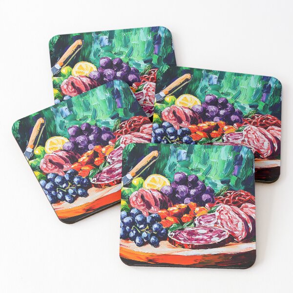 Item preview, Charcuterie Delight - A Vibrant Platter of Meats, Fruits, and Vegetables Abstract Digital AI Art designed and sold by OlfactoART Studio.
