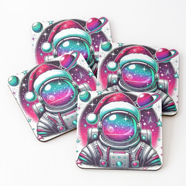 Item preview, Astronaut Santa in Space Christmas Magic Art designed and sold by AIARTIST1.
