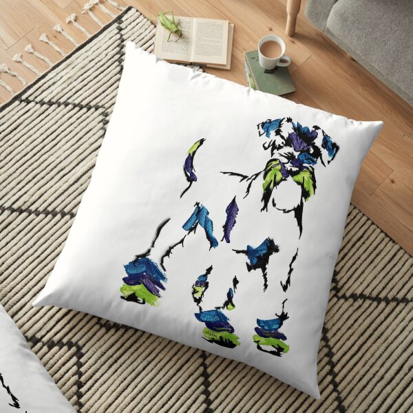 John the Schnauzer *dark Floor Pillow