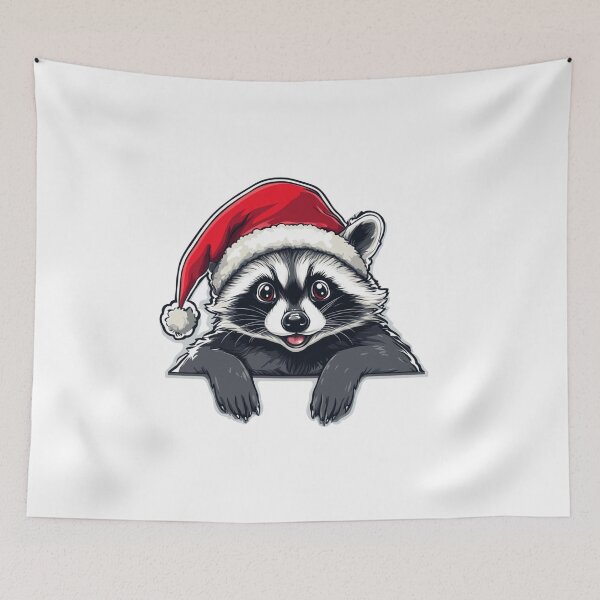 Item preview, Mapache navideño que mira fijamente designed and sold by NicolasGlowArt.