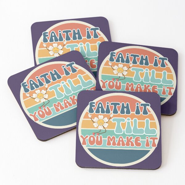 Item preview, Faith it till you make it Christian retro designed and sold by busy101.