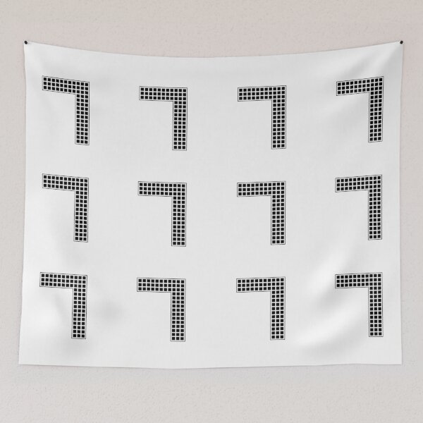 Item preview, Number 7 - Black Pixel Block Character designed and sold by PixelGlyphs.