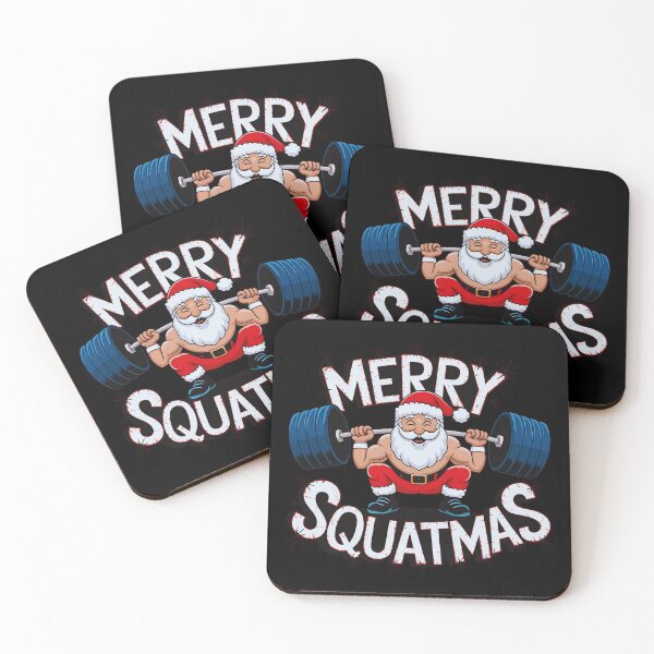 Item preview,  Merry Squatmas Christmas Santa Lifting Barbell Gym designed and sold by luannsemmsobre.