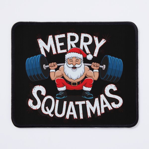 Item preview,  Merry Squatmas Christmas Santa Lifting Barbell Gym designed and sold by luannsemmsobre.