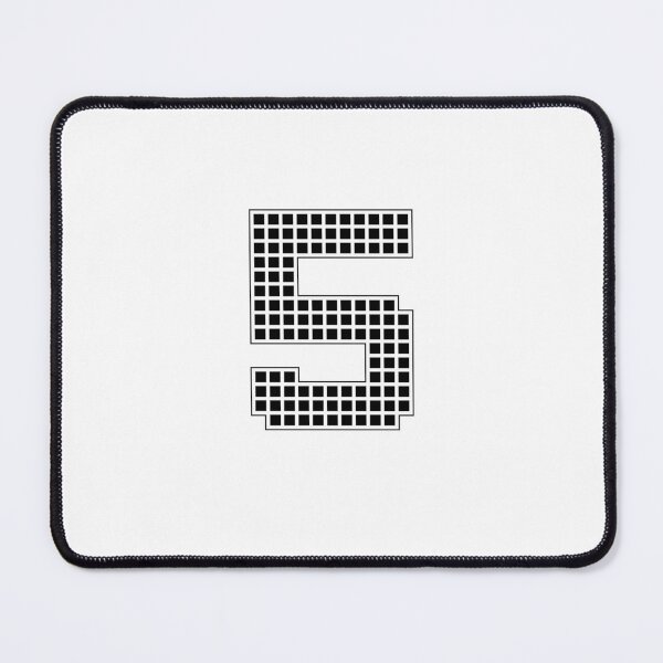 Item preview, Number 5 - Black Pixel Block Character designed and sold by PixelGlyphs.