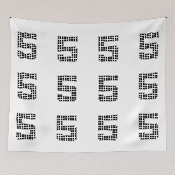 Item preview, Number 5 - Black Pixel Block Character designed and sold by PixelGlyphs.