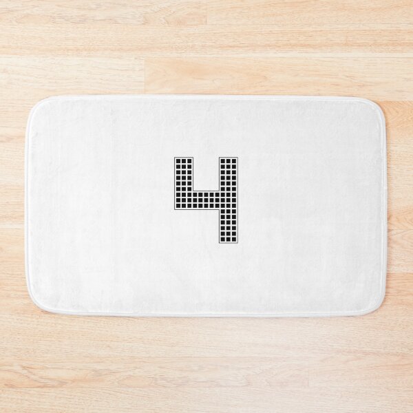 Item preview, Number 4 - Black Pixel Block Character designed and sold by PixelGlyphs.