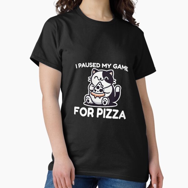 Item preview, I Paused My Game for Pizza - Funny Gaming Cat Design designed and sold by GameLoreGifts.