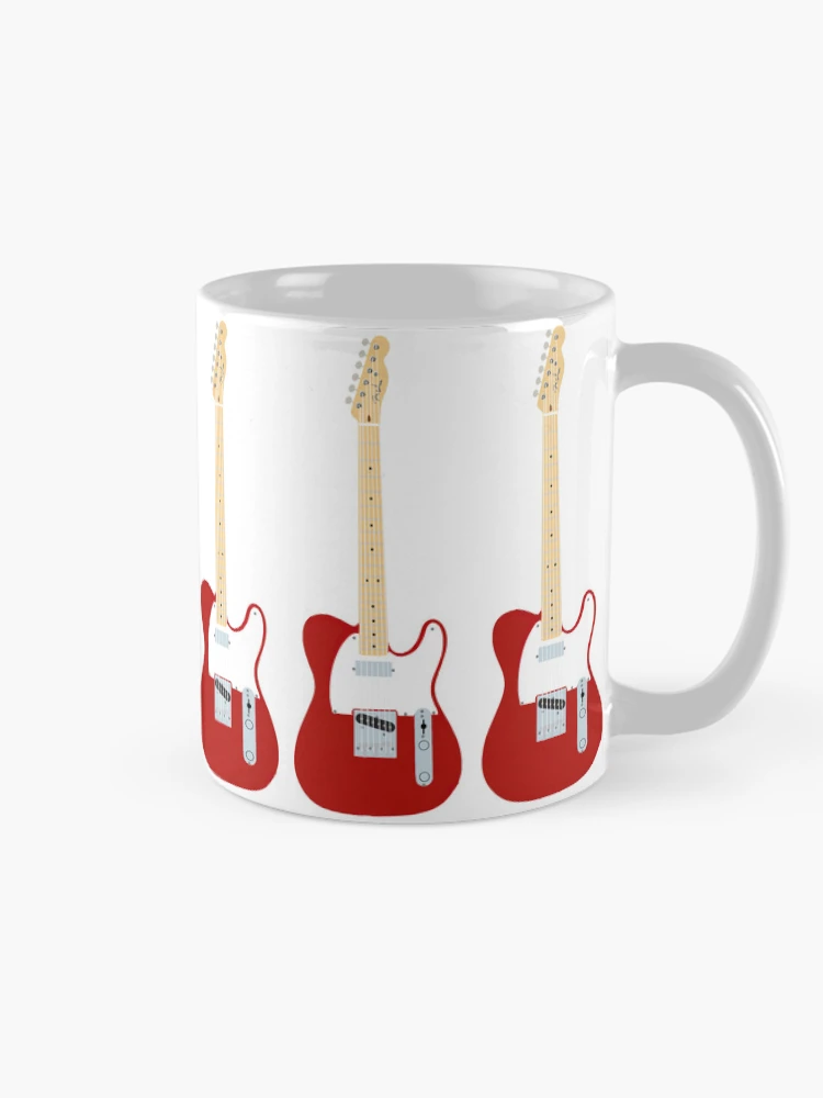 Thumbnail 3 of 6, Coffee Mug, Red Telecaster designed and sold by Ravvick.