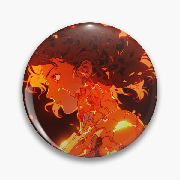 Item preview, Futuristic Fiery Cyborg Anime Girl designed and sold by bubblegoth.