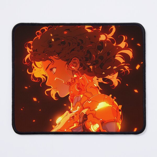 Item preview, Futuristic Fiery Cyborg Anime Girl designed and sold by bubblegoth.