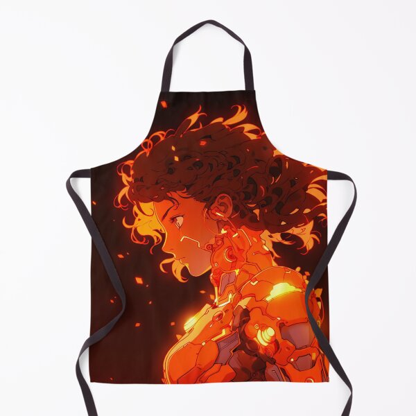 Item preview, Futuristic Fiery Cyborg Anime Girl designed and sold by bubblegoth.