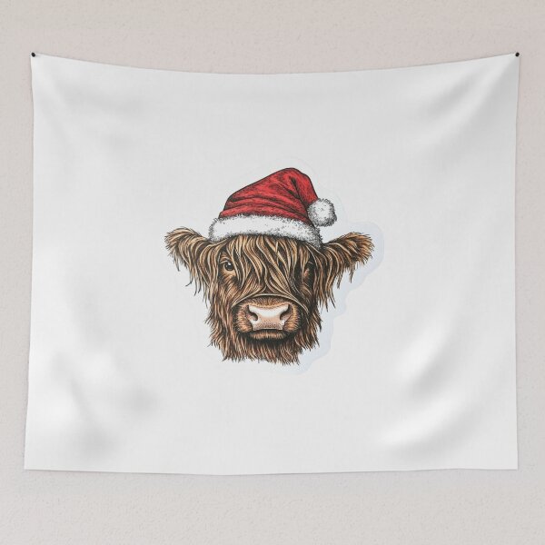 Item preview, Scotish Highland Cow Christmas designed and sold by NicolasGlowArt.
