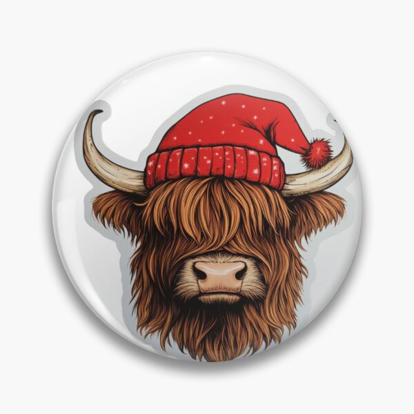 Item preview, Highland Cow with Red Hat designed and sold by NicolasGlowArt.