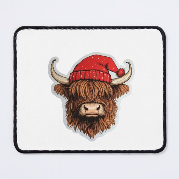 Item preview, Highland Cow with Red Hat designed and sold by NicolasGlowArt.