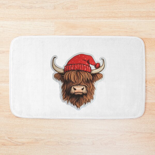 Item preview, Highland Cow with Red Hat designed and sold by NicolasGlowArt.