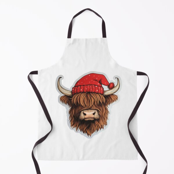 Item preview, Highland Cow with Red Hat designed and sold by NicolasGlowArt.