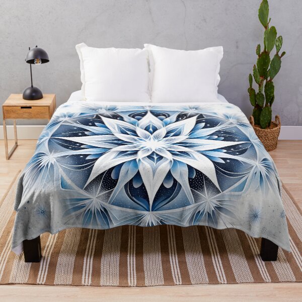 Item preview, Star Mandala: Snowflake in Blue and White designed and sold by MandalasShops.
