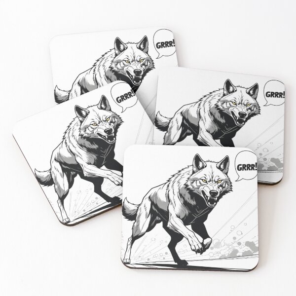 Item preview, Growling Cartoon Wolf Illustration designed and sold by RebelPaintBrush.