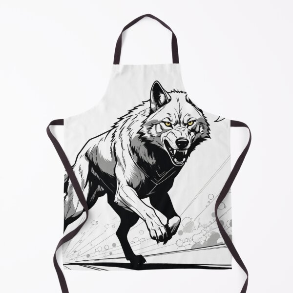 Item preview, Growling Cartoon Wolf Illustration designed and sold by RebelPaintBrush.