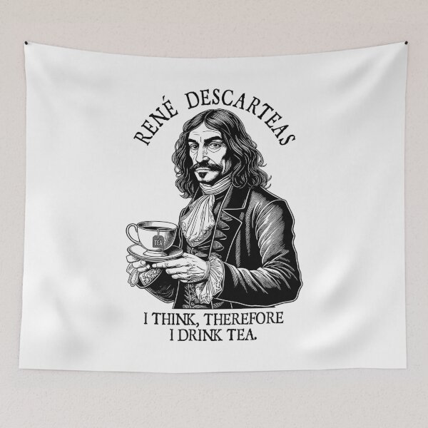 Item preview, Tea Lovers Funny Descartes Descarteas Tea Drinker Pun designed and sold by GrandeDuc.
