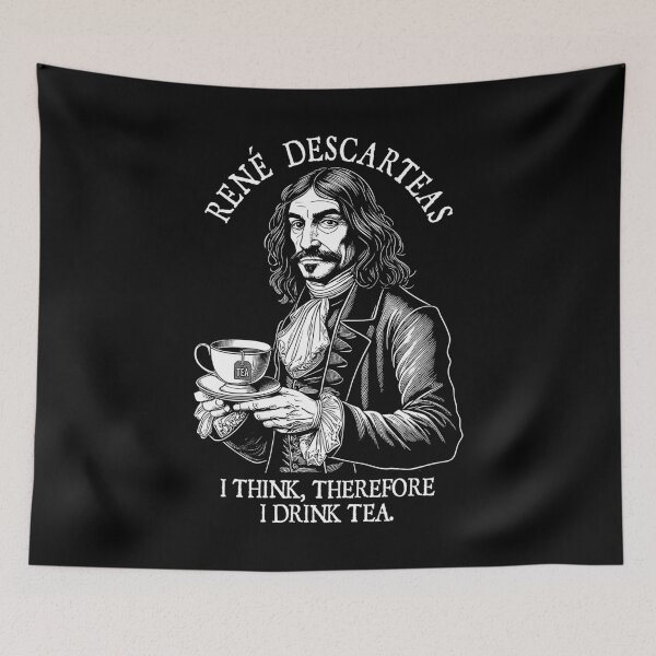 Item preview, Tea Lovers Funny Descartes Descarteas Tea Drinker Pun designed and sold by GrandeDuc.