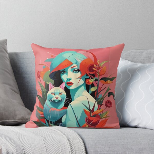 Item preview, Beautiful girl with a cat. designed and sold by Natalia-Vlad.