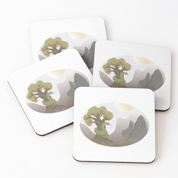 Item preview, Green snake on the tree designed and sold by OM-lova.