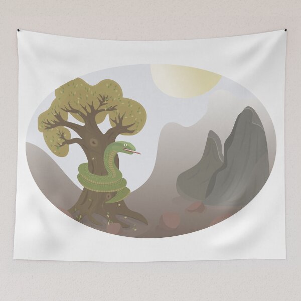 Item preview, Green snake on the tree designed and sold by OM-lova.
