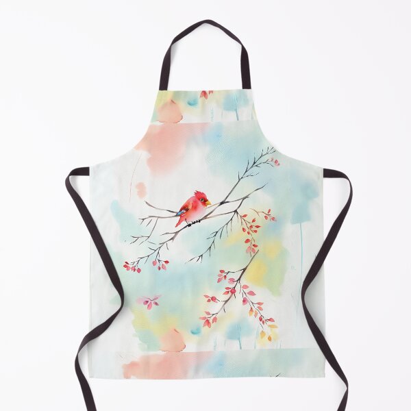 Item preview, Red Bird on a Branch - Watercolor Serenity designed and sold by Desireehaz.