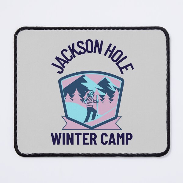 Item preview, Jackson hole winter camp design for skiers, snowshoers, hikers, and snow lovers designed and sold by Bacibooks.