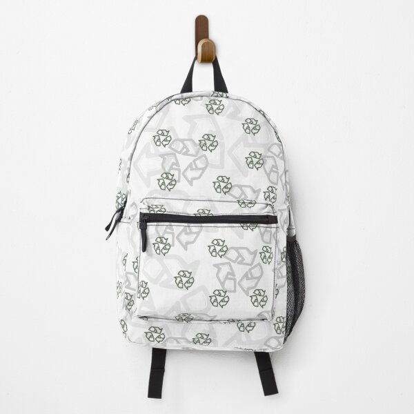Item preview, Seamless pattern with green eco symbol on white background designed and sold by BellaRoxiell.
