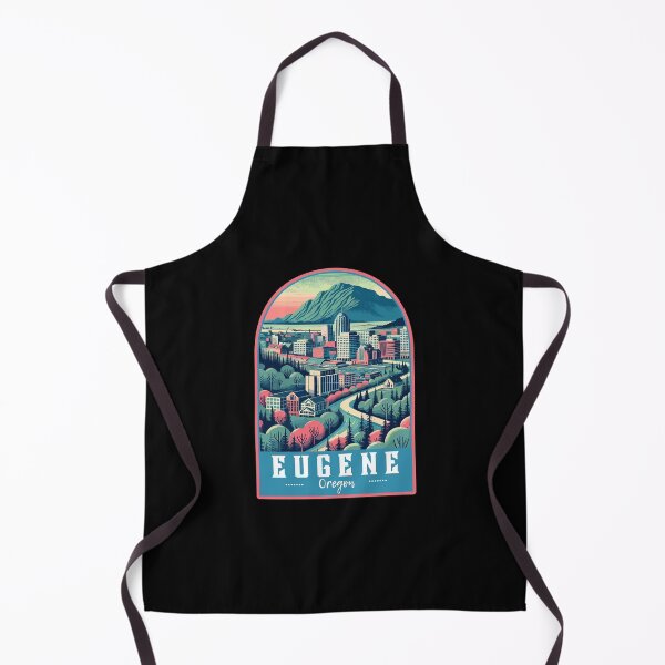 Item preview, Retro Eugene City Oregon Art Travel Skyline designed and sold by MaateoDesign.