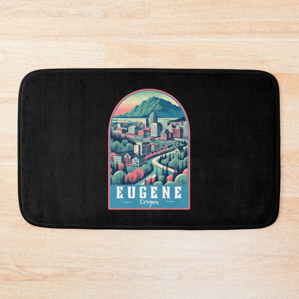 Item preview, Retro Eugene City Oregon Art Travel Skyline designed and sold by MaateoDesign.