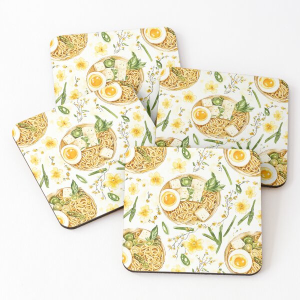 Item preview, Tofu Egg Ramen and Yellow Flowers with Scallions, Noodle Lover designed and sold by VintageFlorals.