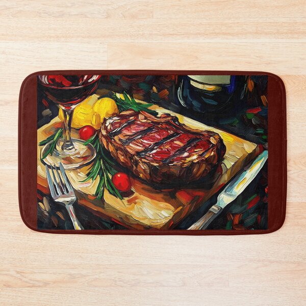 Item preview, Savor the Moment - Juicy Steak with Rosemary, Cherry Tomatoes, and Red Wine designed and sold by OlfactoART Studio.